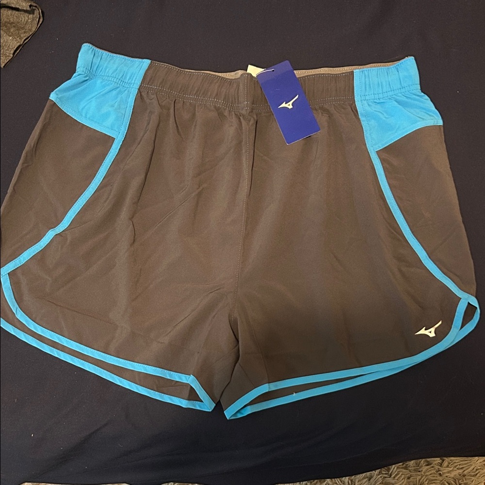 Mizuno Women's Athletic Shorts in Gray and Blue